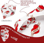 Vintage Mom Heart Dog Bandanas for Valentines Day, Holiday Costume Pet Scarf, Adjustable Snap Button for Medium & Large Breeds (30-75lbs)