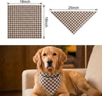Dog Bandanas 1 Pack; Cotton Linen Khaki Plaid Bandana for Large Dogs; Soft Breathable Dog Accessories; Neutral Dog Apparel & Accessories