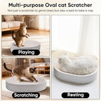 NATUYA Oval Cat Scratcher Bed, Modern Cat Scratching Bowl Bed, Durable Kittens Scratching Board Corrugated Lounge, Furniture Protector