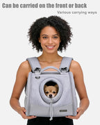 Pet Dog & Cat Chest Carrier Backpack,Adjustable Ventilated Carrier for Small Dogs Cats,Front Facing Puppy Carrier Backpack,Lightweight Doggy Backpack for Travel Hiking Outdoor (Heather Grey)