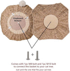 SHENGOCASE 18" Large Cat Tower Tree Add ons Accessories Replacement Part Basket Bed, Handwoven Wicker Rattan Nest Bowl with Soft Cushion