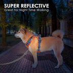 PHOEPET No Pull Dog Harness, Unique Colors Reflective Adjustable Dog Vest, with Soft Training Handle Metal Clips for Small Medium Large Dogs (Orange Base & Blue Straps,S)