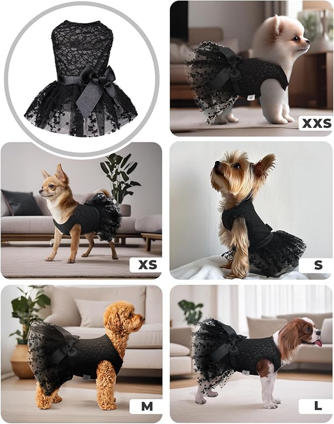 CuteBone Dog Birthday Dress Girl Puppy Skirt Tutu Cat Wedding Outfit Pet Party Clothes for Small Dogs Costume DD15L