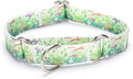 Martingale Dog Collars - Flower Multicolor Cute Patterns, Adjustable Nylon Training Dog Collar Suitable for Boy and Girl Dogs Medium Large Dogs (M, Green1)