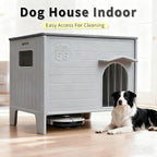 Rockever Large Dog House Outdoor Indoor for Medium Large Dogs, Plastic Elevated Outdoor Dog House Waterproof Dog Kennel with Window, Easy Clean and Assemble(L)