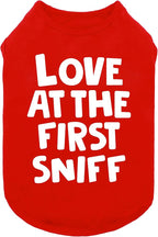 Fitwarm Love at The First Sniff Dog Shirt, Dog Valentines Outfit, Summer Dog Clothes for Small Dogs Boy Girl, Funny Dog Tshirt, Lightweight Breathable Cotton, Pet Cat Outfit, Red, Large