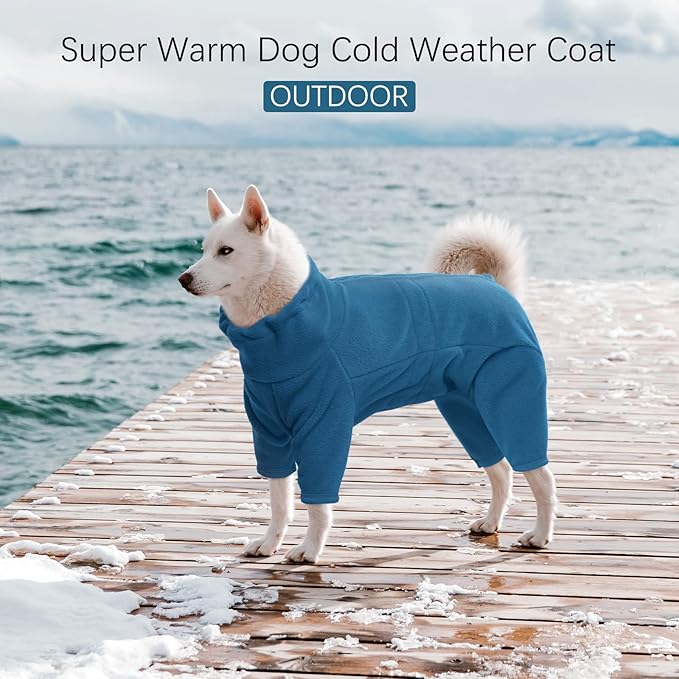 ROZKITCH Dog Pjs Large Breed, Pet Windproof Warm Cold Weather Jacket Vest Cozy Jumpsuit Apparel Outfit Clothes for Small Medium Large Dog Walking Sleep XL
