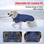 Fragralley Dog Coat Small, Waterproof Dog Jacket with Warm Fleece Lining, Adjustable Reflective Dogs Winter Coat, Turtleneck Pet Coats for Cold Weather (Blue S)