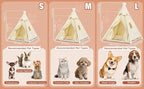 Bunny & Tiny Cat & Tiny Dog Teepee Tent House (Int 16x16x16in/Ext 18x18x21in) for Mini Chihuahua, Yorkie, Maltese, Puppy, Rabbit, Kitty Kitten, Guinea Pig, Chinchilla, Cotton Canvas & Stable Frame