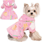 Dog Sweater Fleece Dog Hoodie Winter Puppy Clothes for Small Dogs Boy Girl Pet Hoodies Cold Weather Doggie Coats Fall Doggy Sweatshirt for Chihuahua Yorkie Cat Sweater Costume, Pink Rainbow, XXS