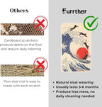 Sisal Cat Scratcher Post Mat (Use on Wall, Couch and Carpet), Durable and Shedding-Resistant Cat Scratching Surface - 21.7x13 inch with Adhesive Pads (The Cat Wave)