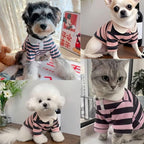 MANON ROSA Dog Clothes, Designer Boy Polo Shirt for Small Medium Dogs, Soft Puppy Outfit, Breathable Male Yorkie Chihuahua Shih Tzu Poodle Kitten Cat T-Shirt, Birthday Gifts - Pink, XXL, Fit 16-22lb