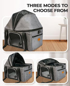 BurgeonNest Top-Expandable Large Cat Carrier, Soft Sided Cat Bag Carrier for Medium Large Pet Up to 15 lbs, Upgraded Small Dog Car Seat, Puppy Travel Bag with Semi-Open Canopy