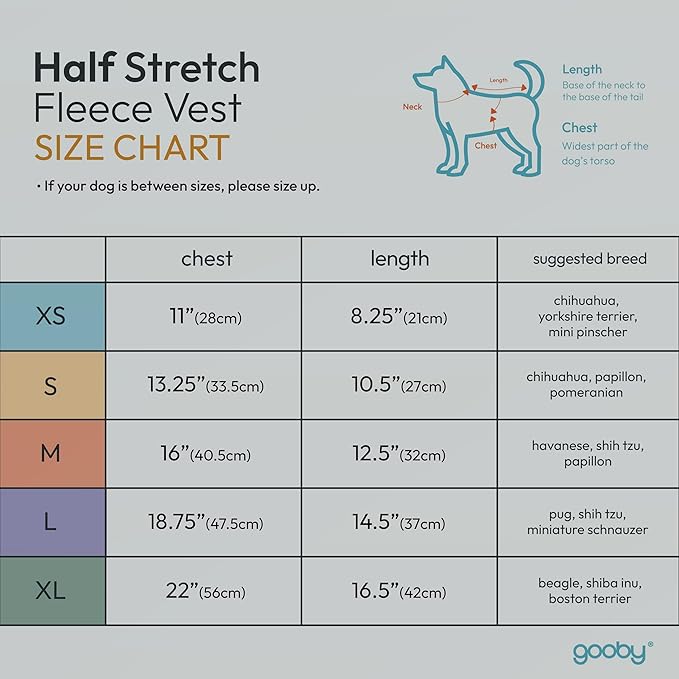 Gooby Half Stretch Fleece Vest Dog Sweater - Purple, Large - Warm Pullover Fleece Dog Jacket with D-Ring Leash for Small to Medium Dogs