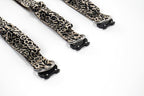 Heavy Duty Dog Collar with Unique Leopard Totem Design Adjustable Durable Nylon Collar, Metal Buckle for Large Dogs Bold Style for Training & Outdoor Adventures (Gold Leopard L)