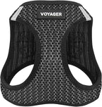 Best Pet Supplies Voyager Step-in Air Harness - All Weather Mesh, Reflective, No Pull Harness for Dogs, Cats - Secure with Hook & Loop Fastener, Buckle, Double D-Rings - Gray 2-Tone, S