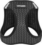 Best Pet Supplies - All Weather Mesh/Plush, Reflective, No Pull Harness for Small, Medium Dogs, Cats - Secure with Hook & Loop Fastener, Buckle, Double D-Rings - Gray 2-Tone, S