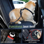 Dog Seat Belt, Safety Vest Dog Car Harness with Adjustable Buckle Dog Seat-Belt for Vehicle Nylon Pet Safety Seats Belts Heavy Duty(XL, Blue)