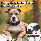Joytale Tactical Dog Collar for X-Large Dogs with Control Handle, Heavy Duty Military Training Collar for Power Breeds, AirTag Holder Case, Quick Release Metal Buckle, Soft Padded, XL, Black