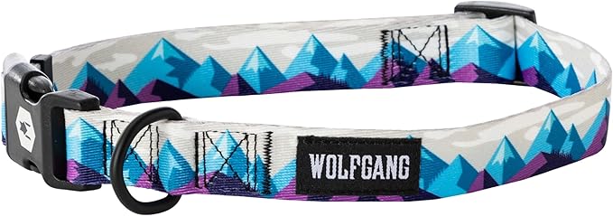 Wolfgang Heavy Duty, Adjustable Dog Collar with Quick Release Nylon Buckle for Walking & Training, RockyPeaks Print, Small