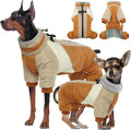 Kuoser Fullbody Dog Coat - Large Dog Winter Coat with Built-in Harness, Reflective Jacket, Snowsuit for Begle, Corgi, Labrador (Brown XXL)