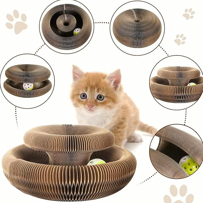 Interactive Cat Scratcher with a Toy