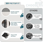 PETSFIT Portable Dog Playpen,36" Dog Play Pen Indoors with Removable Waterproof Mat & Zippered Roof | RV, Camping, Travel Dog Pen | Whelping & Cat Observation Space(36" L x 36" W x 21" H)