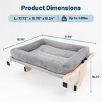 Cat Sill Window Perch - 100% Natural Pine Frame, Soft Rabbit Fur Cushion, Tool-Free Adjustment, Supports 40 lbs (Medium-Grey)