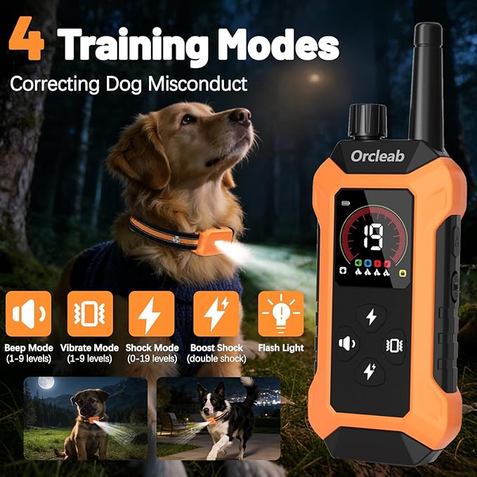 Shock Collar with Remote Control for Dogs, 3 Pack (5–150Lbs), 4400FT, IP67 Waterproof Collar 5 Training Modes with Light, Shock Collars for 3 Dogs E-Collars for Small Medium Large Dogs