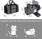 BAGLHER Cat Carrier Bag,Airline Approved Pet Carrier Soft Side Pet Travel 5 Sides Open Doors 3 Sides Expandable Foldable Dog Carrier with Fleece Pad