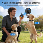 RPZ Dog Shock Collar with Remote Control, Dog Training Collar, E Vibration Collar for Large Medium Small Dogs, 4 Training Modes Rechargeable IPX7 Waterproof 4200FT, 2pcs
