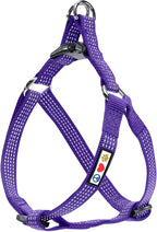 Pawtitas Reflective Step-in Dog Harness – Adjustable No-Pull Vest for Puppies to Seniors, Safe & Comfortable, M Purple