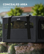 Pecute Cat Carrier Stable XL, Pet Carrier Breathable and Portable, Cat Carriers Bag with Scientific Hidden Partition, Dog Carrier Suitable for Travel and Outing, Gray
