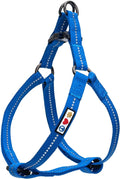 Pawtitas Recycled Reflective Step-in Dog Harness – Adjustable No-Pull Vest for Puppies to Seniors, Safe & Comfortable S Blue