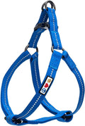 Pawtitas Recycled Reflective Step-in Dog Harness – Adjustable No-Pull Vest for Puppies to Seniors, Safe & Comfortable M Blue