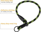 BronzeDog Rope Pro Training Dog Collar Braided No Pull Quick Release Round Lead Collars for Dogs Small Medium Large Puppy (S - 17.7" Long, Green)