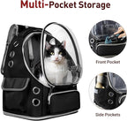 Pawstrip Cat Backpack Carrier with Large Space Bubble Window, Airline Approved Breathable Pet Carrier for Small Dogs Cats up to 15lbs, Foldable for Travel Hiking & Outdoor Use