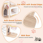 PETSITE 47 inch Basketball Series Cat Tree, Multi-Level Cat Tower with Jute Scratching Posts, 2-Story Cat Condo, 2 Perches, Basketball Hoop Hammock, Padded Cushions, Modern Cat Tree Tower