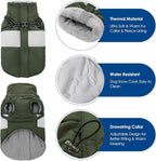 KOESON Dog Coat, Warm Dog Winter Jacket with Harness Built-in for Easy Walk, Fleece Lined Cold Weather Coat for Medium Dogs, Waterproof Puffer Jacket for French Bulldog, Corgi, Beagle, Army Green M