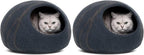 MEOWFIA Cat Cave – Premium Felt Cat Bed for Indoor Cats, Handmade 100% Merino Wool, Cat (Medium, Slate Grey) (Pack of 2)