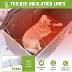 GUTINNEEN Extra Large Heated Dog House Insulated Outdoor Dog House XXL Weatherproof Dog Shelter with Safe Heating Pad, Insulation Liner, Chew-Proof Metal Frame for Large Dog Breeds