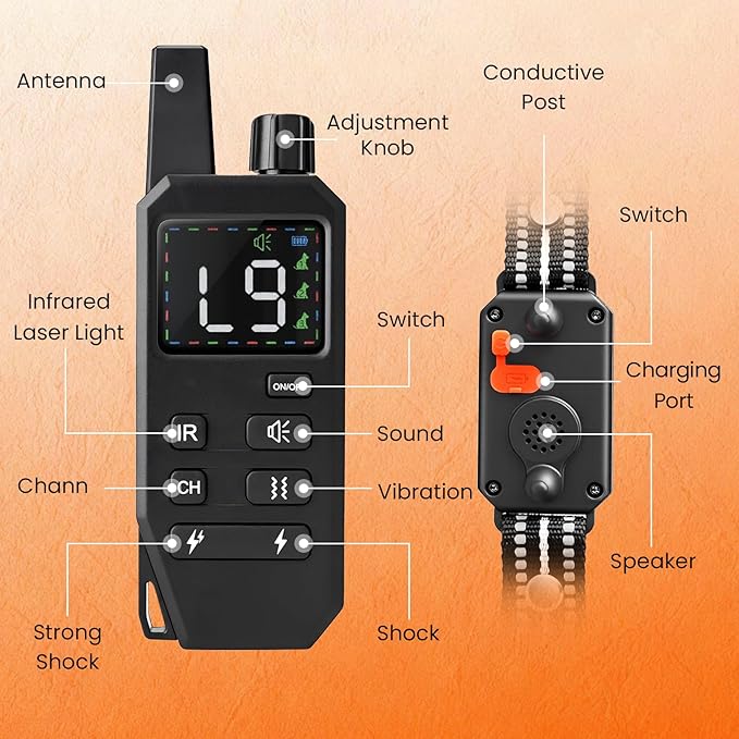 Small Shock Collar for Small Dogs，1300FT Dog Training Collar with Remote，4 Training Modes - IP67 Waterproof Rechargeable, Beep, Vibration, Safe Shock, IR for Small & Medium Dogs(5-30Lbs，Black)