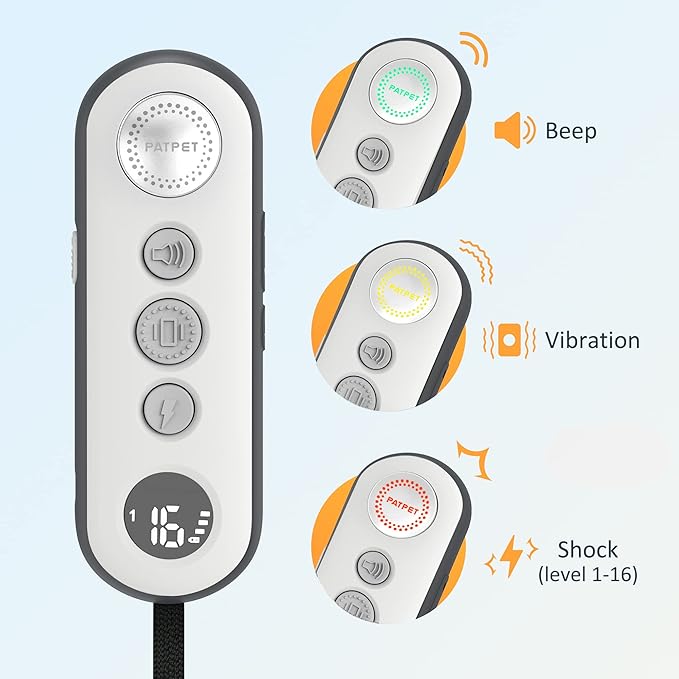 PATPET Shock Collar for Dogs(10-120lbs), 4000ft Rechargeable IPX7 Waterproof Training Collar with Remote for 2 Dogs- Electric Dog Collar for Small Medium Large Dogs 2 Packs