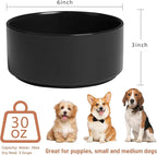 Ceramic Dog Bowls, Non Slip Dog Food and Water Bowl with Silicone Base, Heavy Pet Feeding Bowl for Small, Medium, and Big Dogs (Black, 6 Inches)