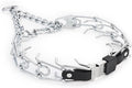 Herm Sprenger Chrome Plated Steel Dog Collar with Quick Release ClicLock Buckle and Biothane Insert Training Collar for Dogs Made in Germany (Black, 25in x 4.0mm(Neck Size up to21-22in))