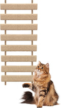 20in Multi-Functional Cat Ladder & Bridge - DIY Cat Climbing Frame with Sisal Rope for Indoor/Outdoor Cats, Parrots, and Small Pets (Wood, 20in)
