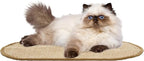 SAFAVIEH Cat Scratch Mat Pad Collection, 12" x 20" Oval, Natural Brown, Sisal Boucle Weave, Velcro & Slip Resistant Backing