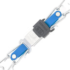 Herm Sprenger Chrome Plated Steel Dog Collar with Quick Release ClicLock Buckle O-Ring Biothane Insert Training Collar Made in Germany (Cerulean Blue, 22in x 3.0mm(Neck Size up to 18-19in))