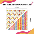 E-Clover Musical Notes Dog Bandanas Rainbow Scarf for Dog Boy Girl Cute Concert Costumes Accessories for Medium Large Dogs
