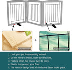 Dog Fence Indoor,Dog Gate Indoor for Doorway pet gate -3-Panel Freestanding, Hallways, House or Stairs -60x24-Inch Retractable Foldable Expandable Wood Pet by SFJC (Grey) ﻿